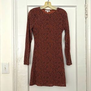 Long sleeve leopard print dress